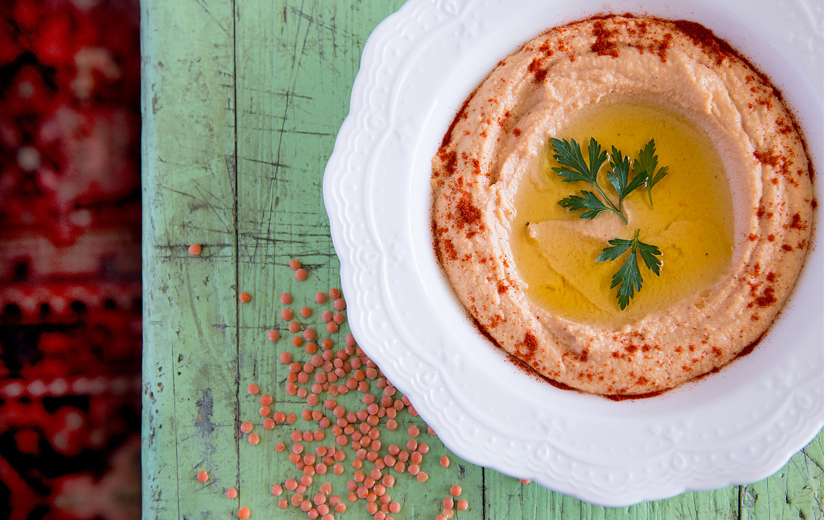Hummus på röda linser